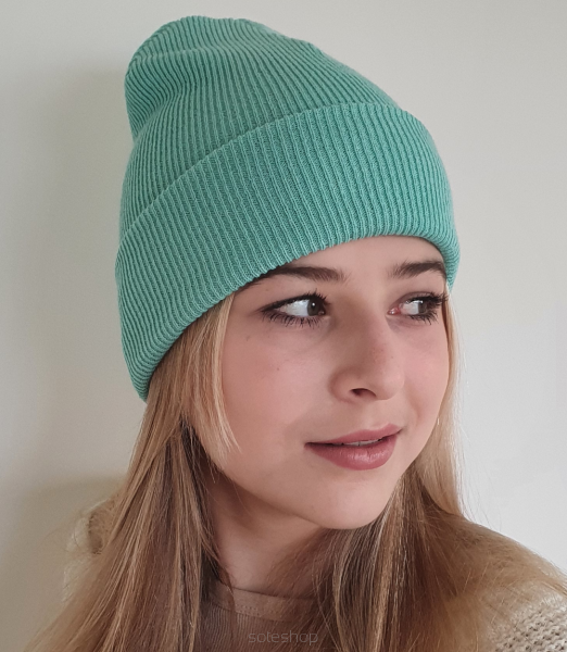 Czapka Jesienno-Zimowa Beanie – Turkusowa, Stylowa i Ciepła na Chłodne Dni