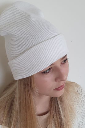 Czapka jesienno-zimowa "beanie" -  ecri